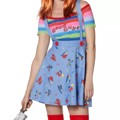 Adult Plus Size Chucky Good Guys Skirt Costume - US 6032