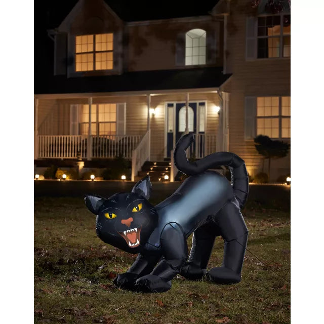 4 Ft Light-Up Scary Cat Inflatable - Decorations - US 7560
