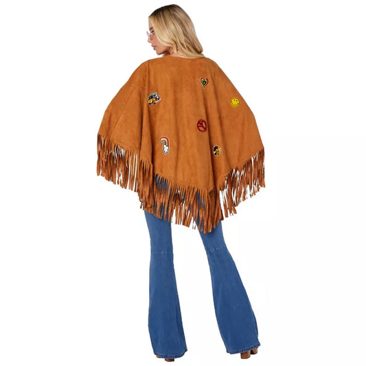 Adult Free Spirit Poncho Hippie Costume - US 3368