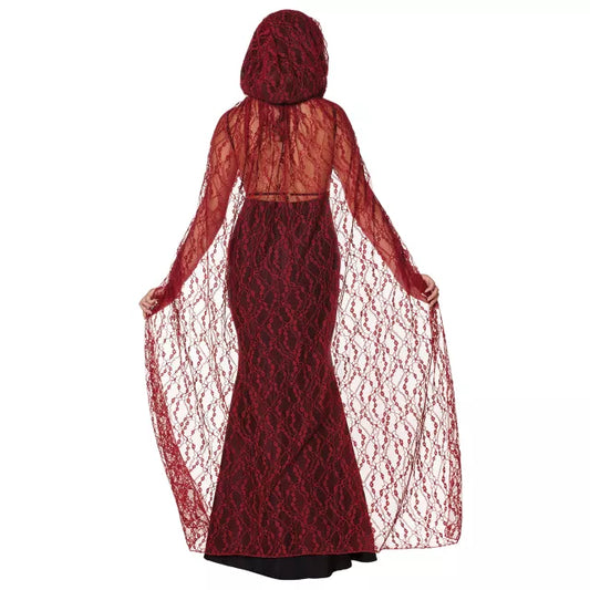 Adult Burgundy Lace Cape - US 4162