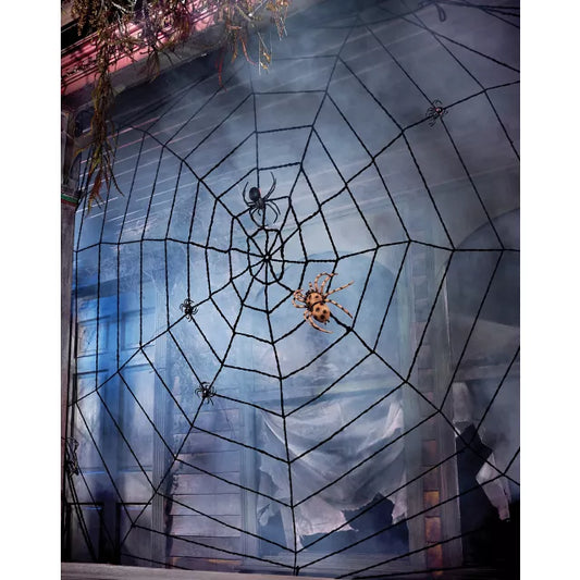 9 Ft Black Rope Spider Web Decoration - US 6499