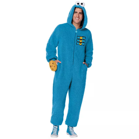 Adult Cookie Monster Jumpsuit Costume - Sesame Street - US 4137