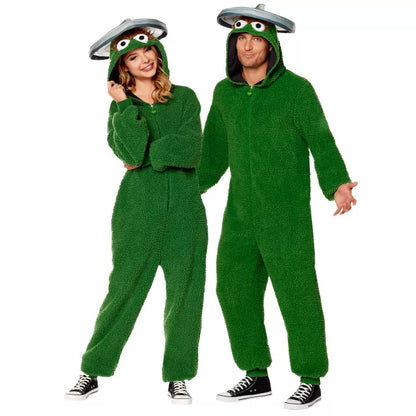 Adult Oscar the Grouch Jumpsuit Costume - Sesame Street - US 3675