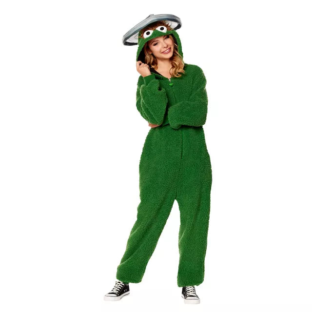 Adult Oscar the Grouch Jumpsuit Costume - Sesame Street - US 3675
