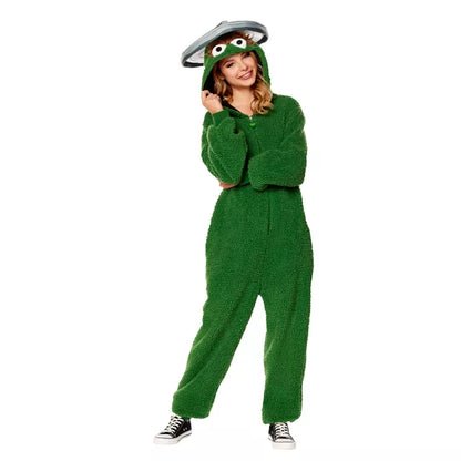 Adult Oscar the Grouch Jumpsuit Costume - Sesame Street - US 3675