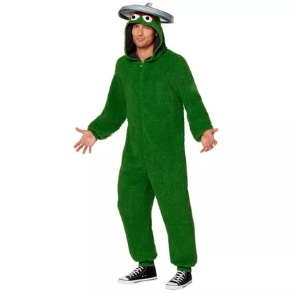 Adult Oscar the Grouch Jumpsuit Costume - Sesame Street - US 3675