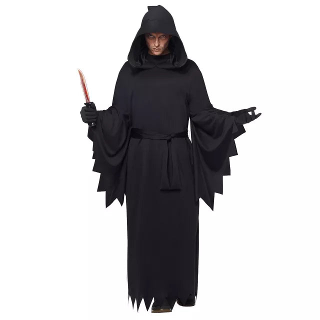 Adult Hooded Black Robe Costume - US 8153
