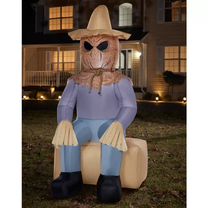 4 Ft Light-Up Scarecrow Inflatable Decoration - US 8413