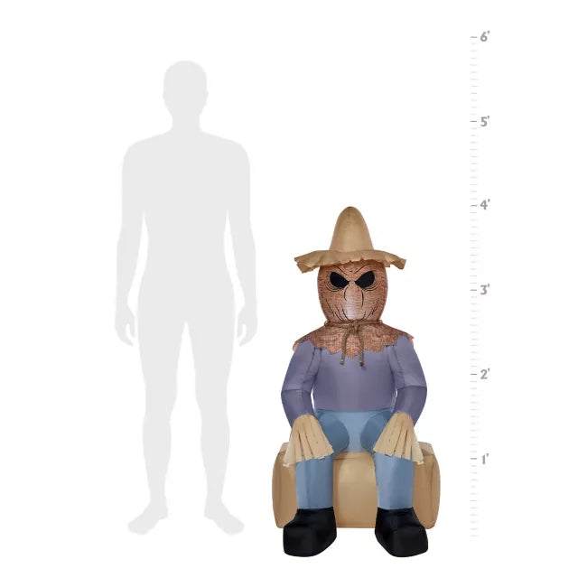 4 Ft Light-Up Scarecrow Inflatable Decoration - US 8413