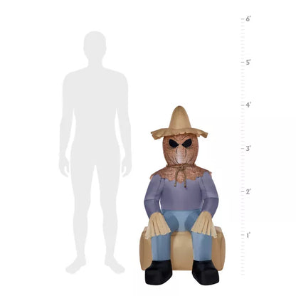 4 Ft Light-Up Scarecrow Inflatable Decoration - US 8413