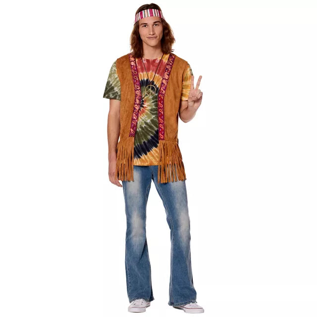 Adult Peace Hippie Fringe Vest - US 9312