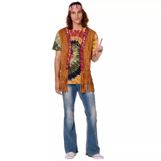 Adult Peace Hippie Fringe Vest - US 9312