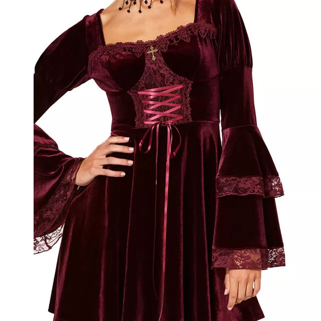 Adult Burgundy Vampire Dress - US 1425