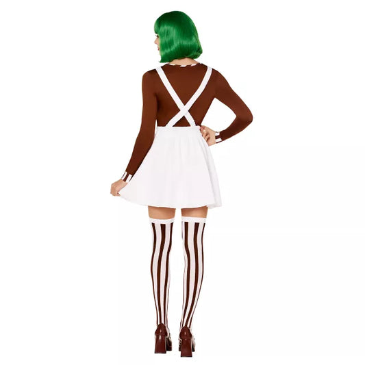 Adult Oompa Loompa Dress Costume - Willy Wonka and the Chocolate Factory - US 3131