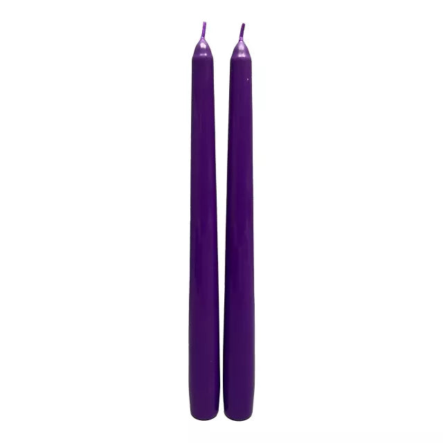 10 Inch Mystical Arts Black and Purple Bleeding Candles - 2 Pack - US 4787
