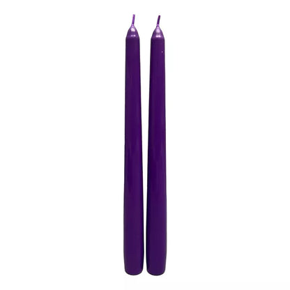 10 Inch Mystical Arts Black and Purple Bleeding Candles - 2 Pack - US 4787