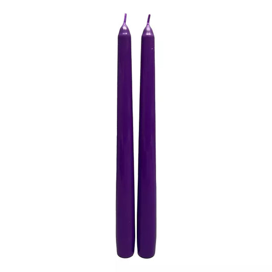 10 Inch Mystical Arts Black and Purple Bleeding Candles - 2 Pack - US 4787