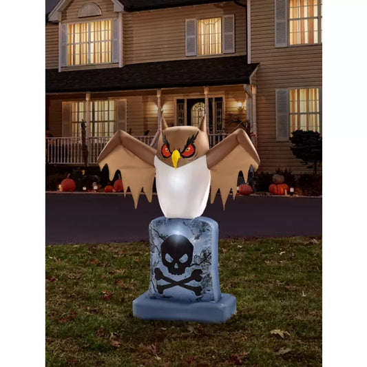 4.5 Ft. Owl Tombstone Light-Up Inflatable Decoration - US 1581