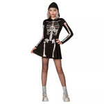 Adult Holographic Skeleton Hooded Dress - US 9669