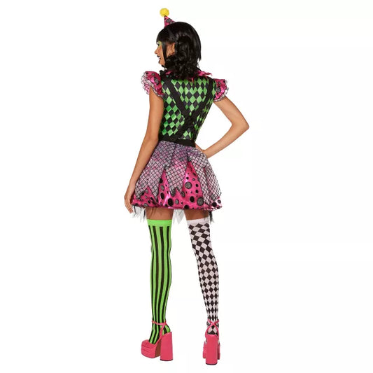 Adult Neon Clown Costume - US 5389