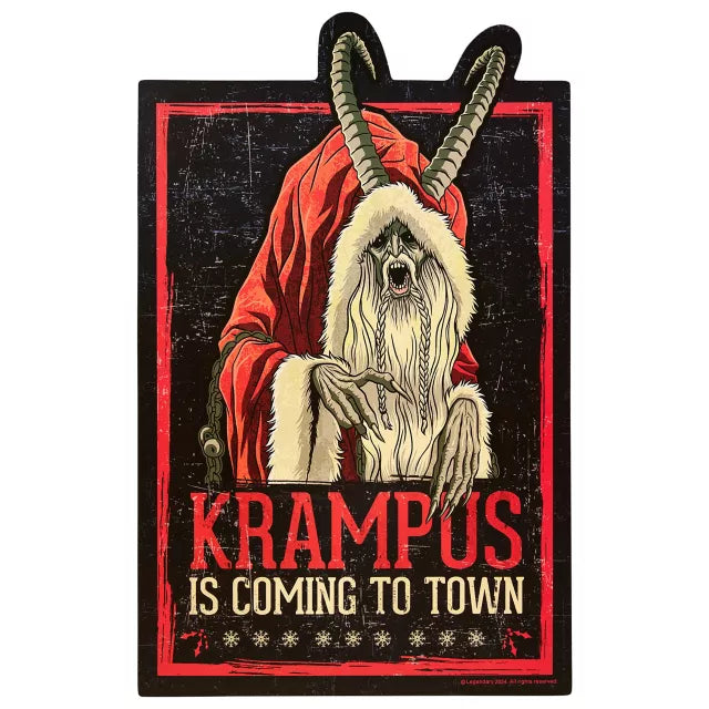 18" Krampus Is Coming to Town Sign - US 8245