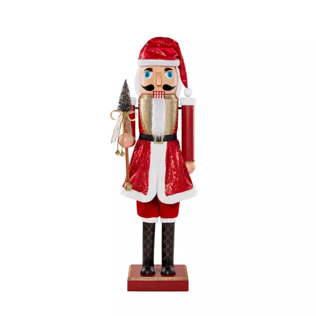 5 Ft 2 In Collapsible Animated Santa Claus Nutcracker - US 4669