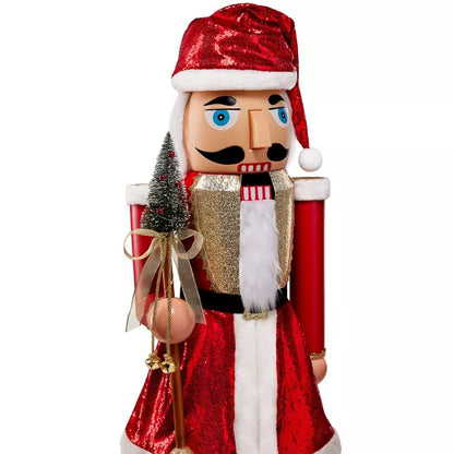 5 Ft 2 In Collapsible Animated Santa Claus Nutcracker - US 4669