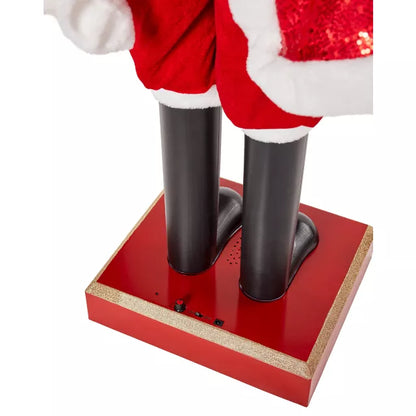 5 Ft 2 In Collapsible Animated Santa Claus Nutcracker - US 4669