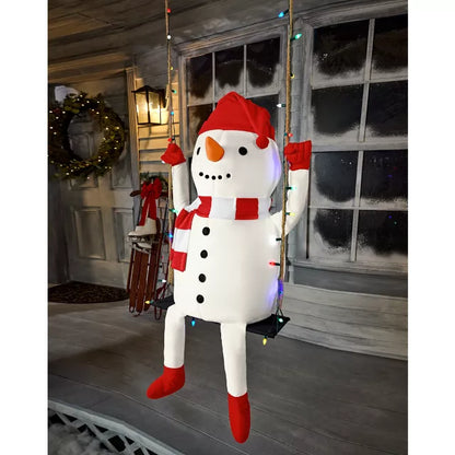 3 Ft 10 In Swinging Snowman Animatronic - US 3738