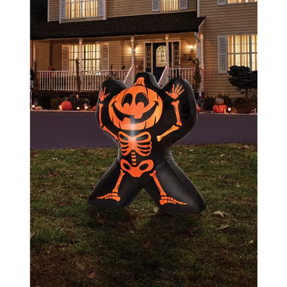 2 Ft Light-Up Jack-O-Lantern Skeleton Inflatable Decoration - US 6642