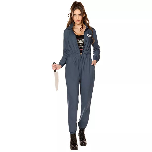 Adult Michael Myers Jumpsuit with Crop Top Costume - Halloween II - US 6716