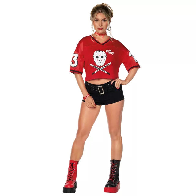 Adult Jason Voorhees Cropped Football Jersey - Friday the 13th - US 3677