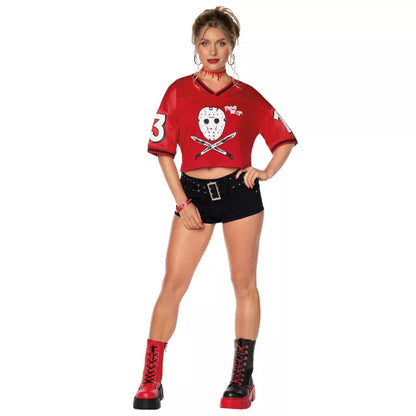 Adult Jason Voorhees Cropped Football Jersey - Friday the 13th - US 3677