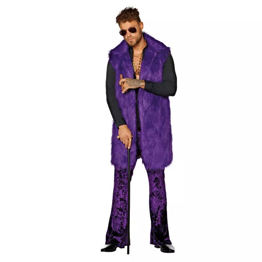 Adult Fuzzy Purple Vest Jacket - US 7639