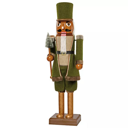5 Ft 3 In Collapsible Animated Green Bouclé Nutcracker - US 9645