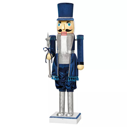 5 Ft 2 In Collapsible Animated Navy Blue Nutcracker - US 5598
