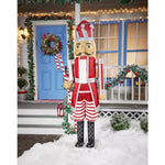 7 Ft Candy Cane Bling Bluetooth Compatible Nutcracker Animatronic - US 0762