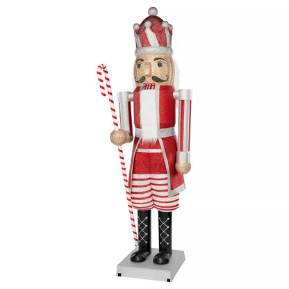 7 Ft Candy Cane Bling Bluetooth Compatible Nutcracker Animatronic - US 0762