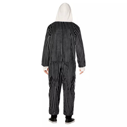 Adult Jack Skellington Hooded Plush Jumpsuit Costume - The Nightmare Before Christmas - US 4412