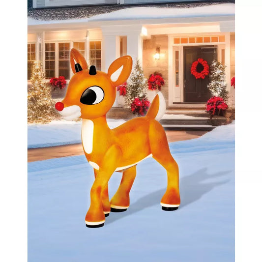 2 Ft Light-Up Rudolph Blow Mold - Rudolph the Red-Nosed Reindeer - US 3592