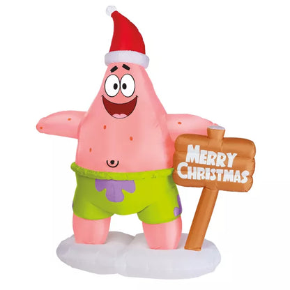 6 Ft Light-Up Patrick Star Christmas Inflatable Decoration - SpongeBob SquarePants - US 7342