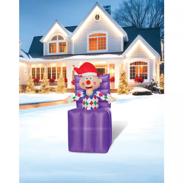 4 Ft 11 In Light-Up Charlie-in-the-Box Animated Inflatable Decoration - Rudolph the Red-Nosed Reindeer - US 3230