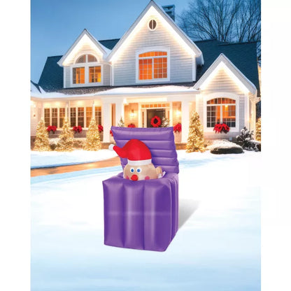 4 Ft 11 In Light-Up Charlie-in-the-Box Animated Inflatable Decoration - Rudolph the Red-Nosed Reindeer - US 3230