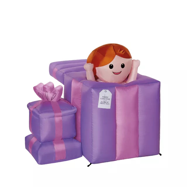 4 Ft 2 In Light-Up Misfit Doll & Misfit Elephant Animated Inflatable Decoration - Rudolph the Red-Nosed Reindeer - US 2841