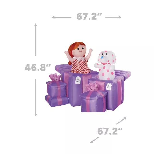 4 Ft 2 In Light-Up Misfit Doll & Misfit Elephant Animated Inflatable Decoration - Rudolph the Red-Nosed Reindeer - US 2841