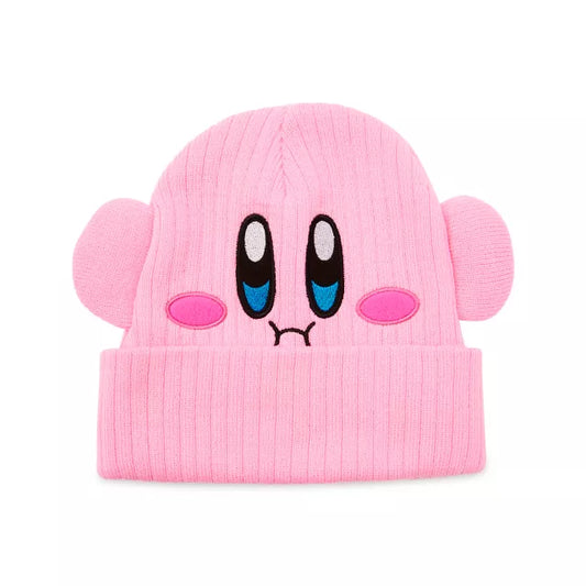 3D Kirby Face Cuff Beanie Hat - US 8456