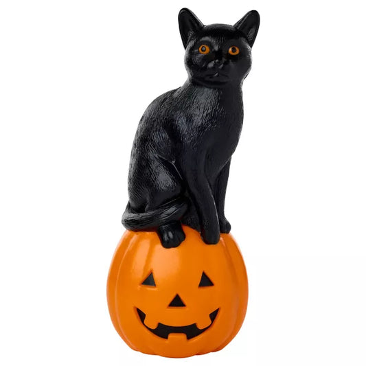 24" Light-Up Blow Mold Pumpkin Cat - US 9538