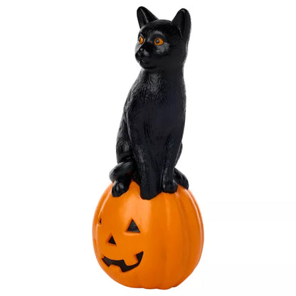 24" Light-Up Blow Mold Pumpkin Cat - US 9538