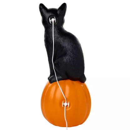 24" Light-Up Blow Mold Pumpkin Cat - US 9538