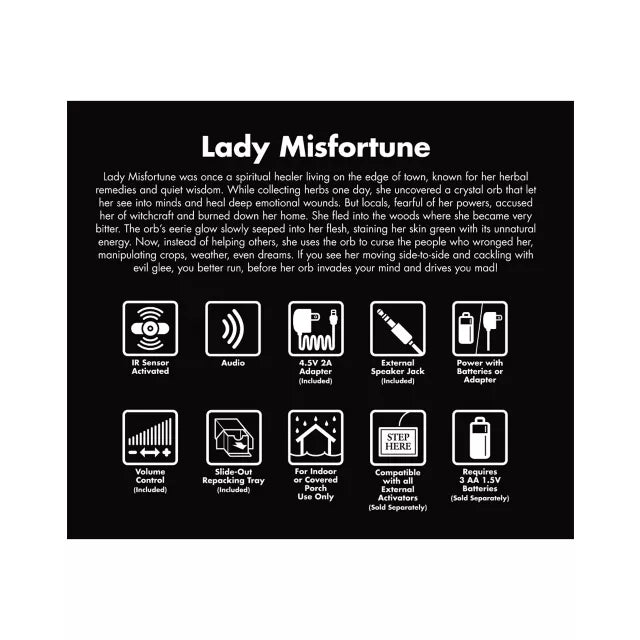 6 Ft 11 In Lady Misfortune Animatronic - US 5029